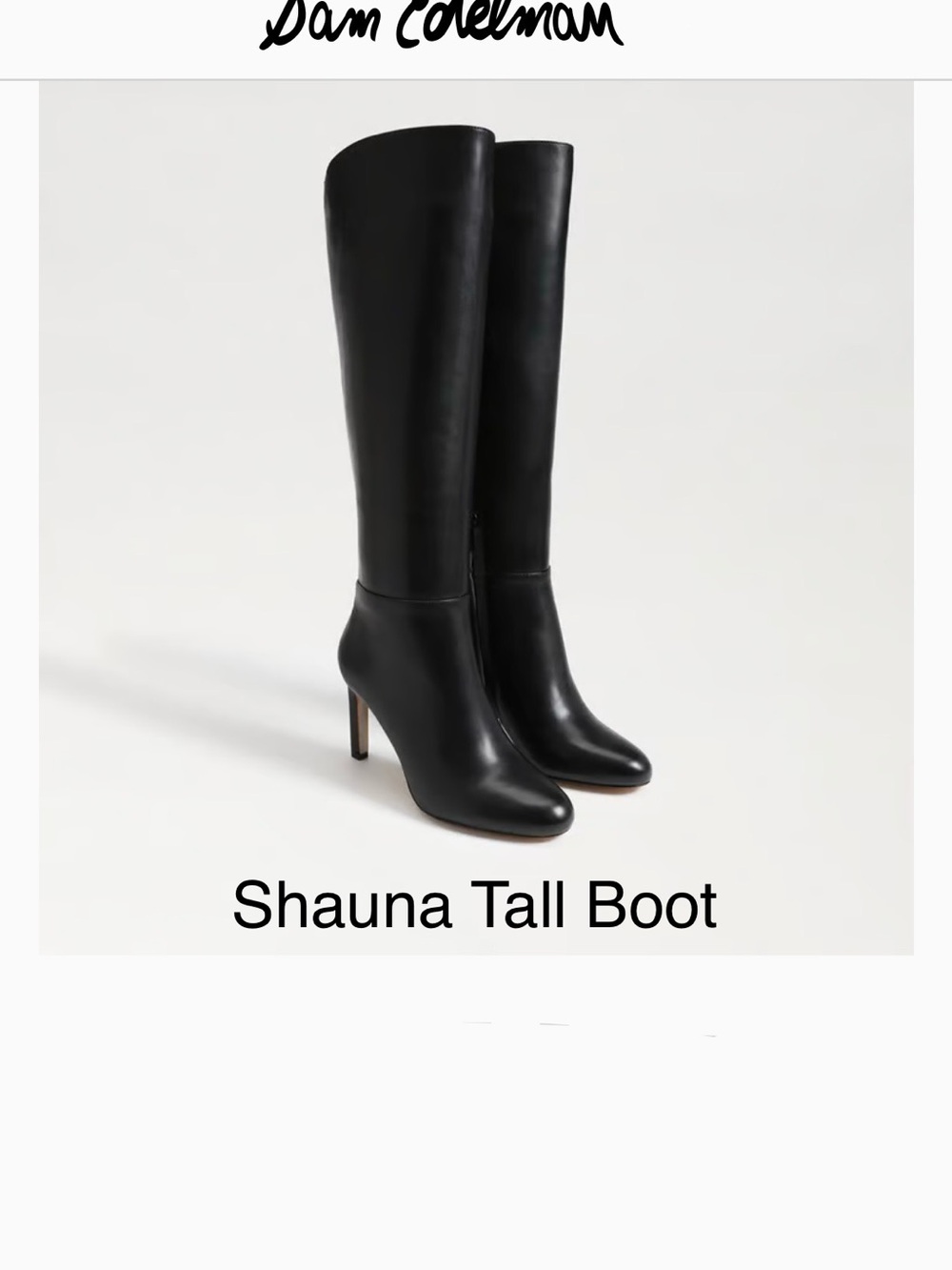 Sam Edelman Black Leather Knee-High Shauna Tall Boots